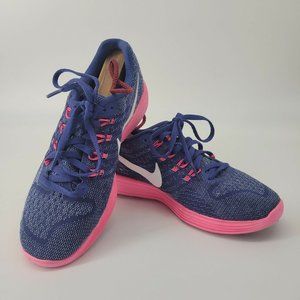 Nike Womens Lunartempo 2 818098-500 Pink Blue Running Shoes Lace Up Size 6